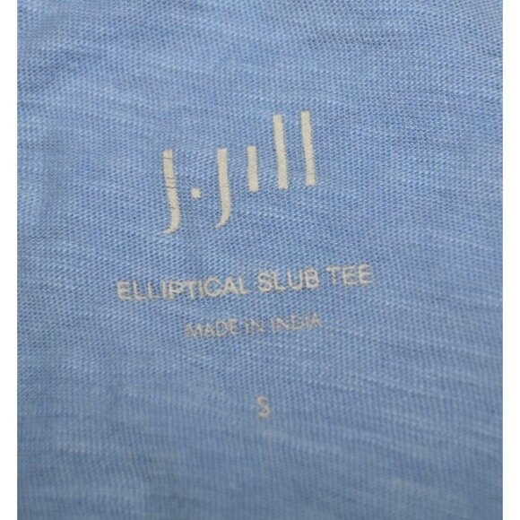 NWT J Jill Elliptical Slub Tee Shirt Ladies S Blue Short Sleeve V-Neck Cotton - Picture 6 of 8